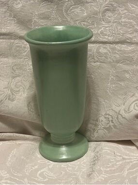 Vintage Green Ceramic Pedestal Vase